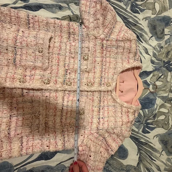 *NWT* Pink Tweed Women's Jacket with Metallic Thread & Fancy Buttons - Picture 5 of 14